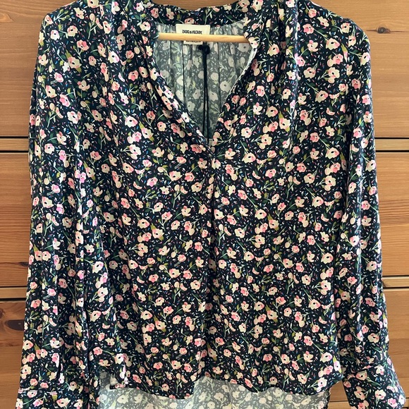 NWT! ZADIG & VOLTAIRE Tink Anemone Blouse Top XS - Picture 4 of 7
